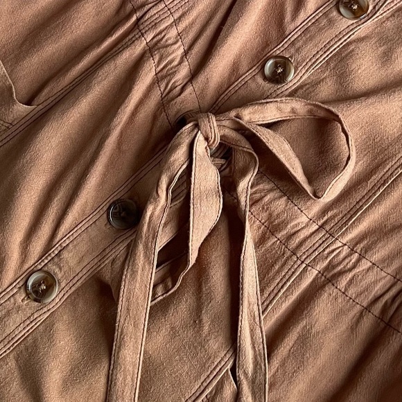 Free People Catch The Breeze Button Tiered Midi Dress Amber Wave Neutral Tan S - Picture 6 of 15